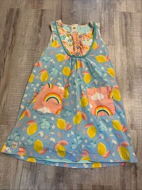 Wild Flowers Lemon Rainbow Dress Size 8